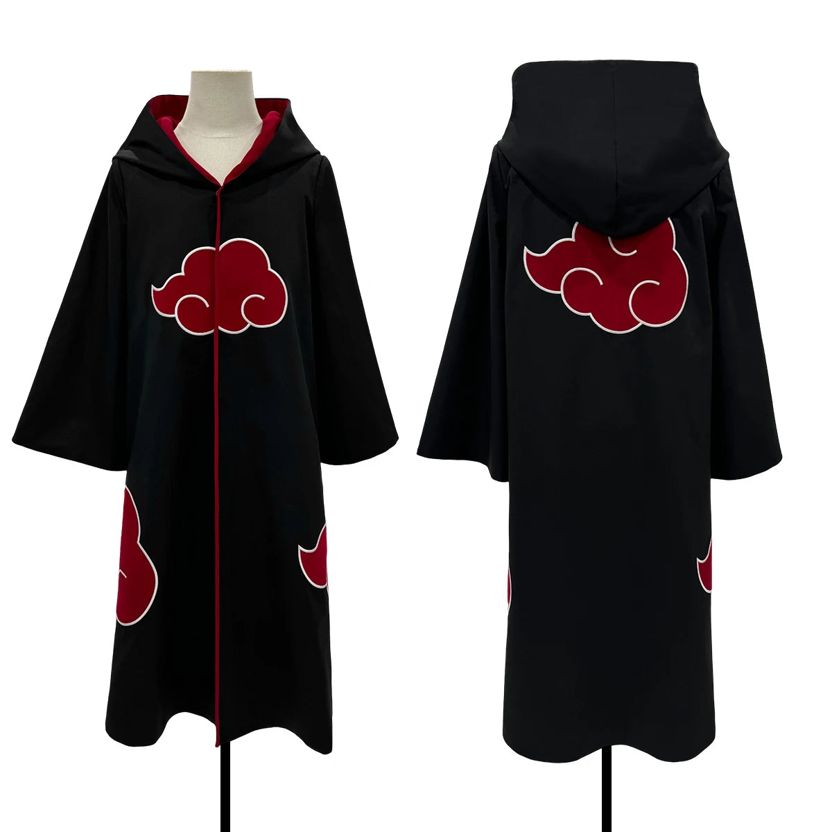 Anime Cosplay Costume Cloak for Itachi and Sasuke – Embroidered Design, Sizes S-2XL, Perfect for Halloween and Conventions