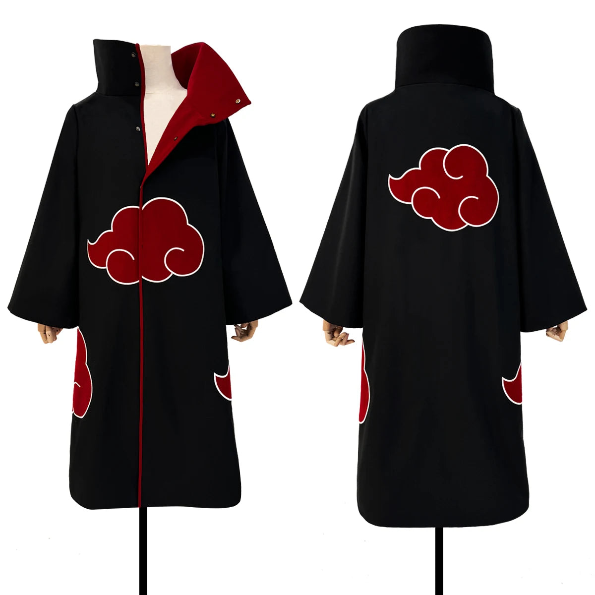 Anime Cosplay Costume Cloak for Itachi and Sasuke – Embroidered Design, Sizes S-2XL, Perfect for Halloween and Conventions