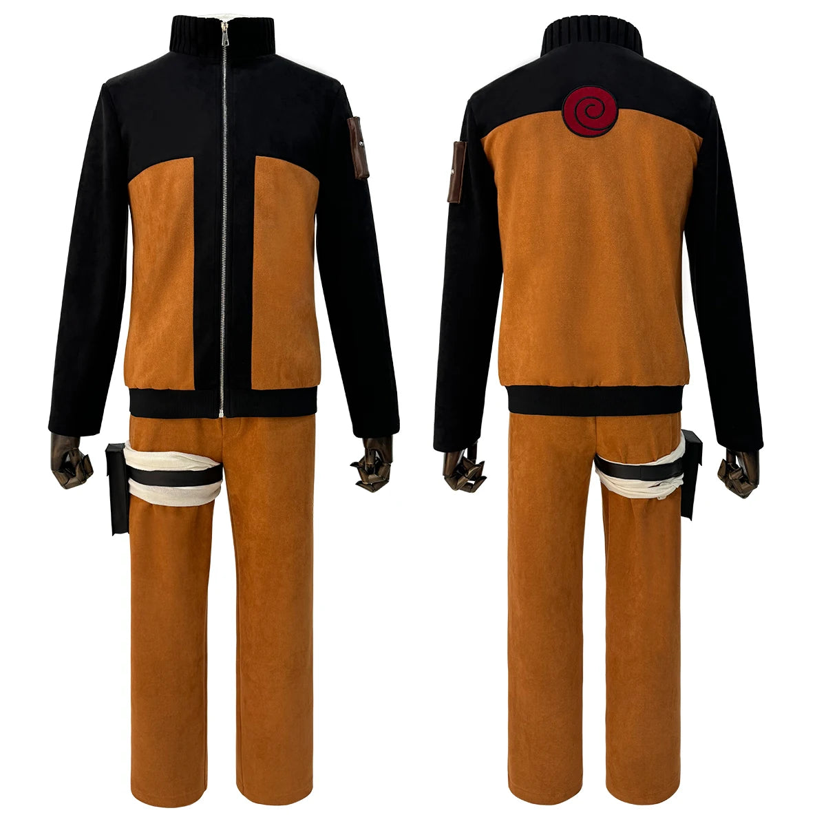 Anime Uzumaki Cosplay Costume for Adults – Complete Set with Top, Pants, Headdress, and Accessories
