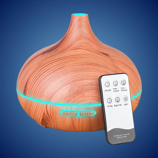 Aroma Diffuser and Humidifier with Wood Grain Finish – 300ml Essential Oil Diffuser for Home Fragrance and Aromatherapy 0