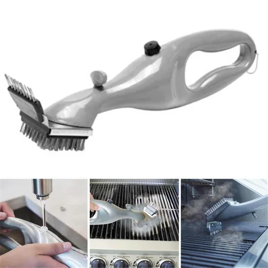 BBQ Steam Cleaning Brush - Ergonomic Design, Safe Grill Cleaner Brush with Replaceable Brushes and Dishwasher Safe Features 5