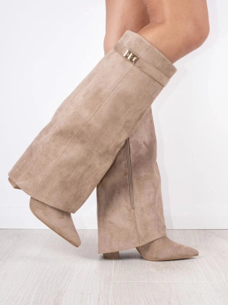 Black Knee High Boots for Women – Stylish Pointed Toe Design with Block Heel and Wide Calf Fit 6