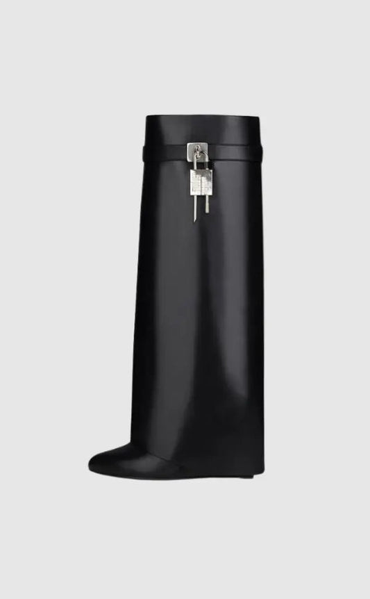 Black Vegan Leather Knee High Boots for Women – Stylish and Comfortable Fashion Footwear 0