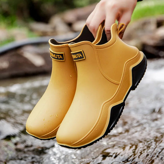 Black Waterproof Ankle Boots for Women – Slip-Resistant and Lightweight Stylish Footwear 0