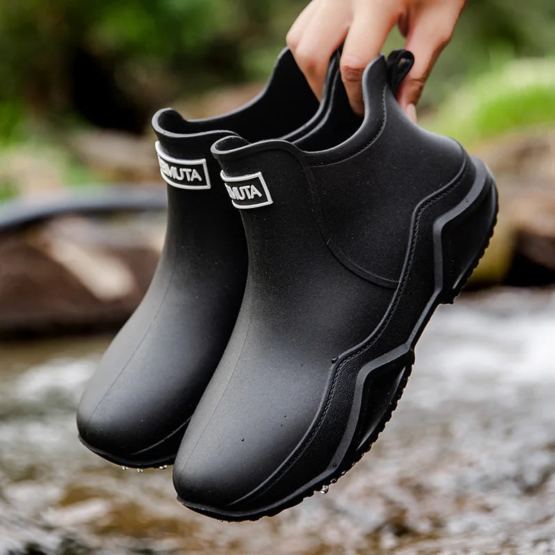 Black Waterproof Ankle Boots for Women – Slip-Resistant and Lightweight Stylish Footwear 7