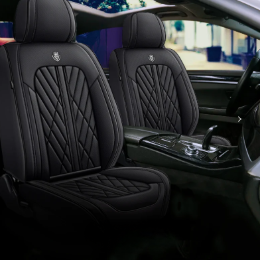 Black Waterproof Leather Car Seat Covers – Custom Fit for Most Vehicles 2
