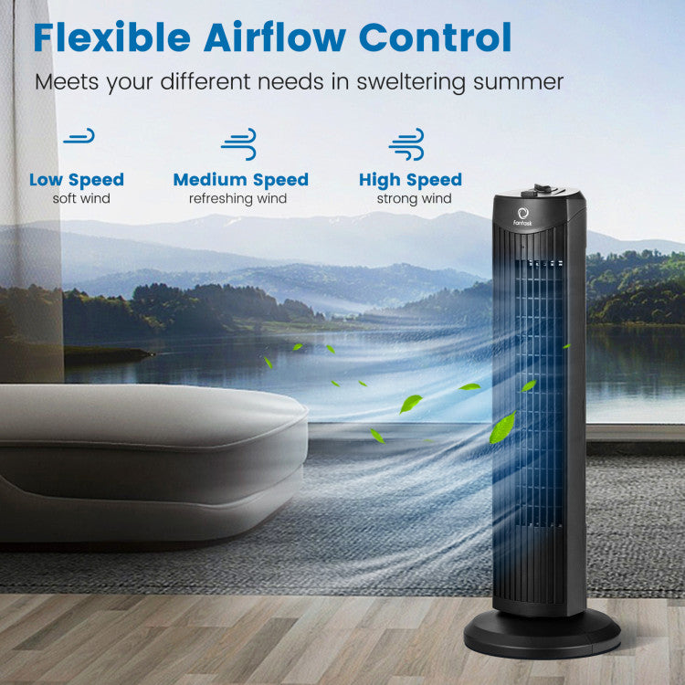 Bladeless Tower Fan – 28-Inch Ultra-Quiet Design with Oscillation and 3-Speed Settings 5