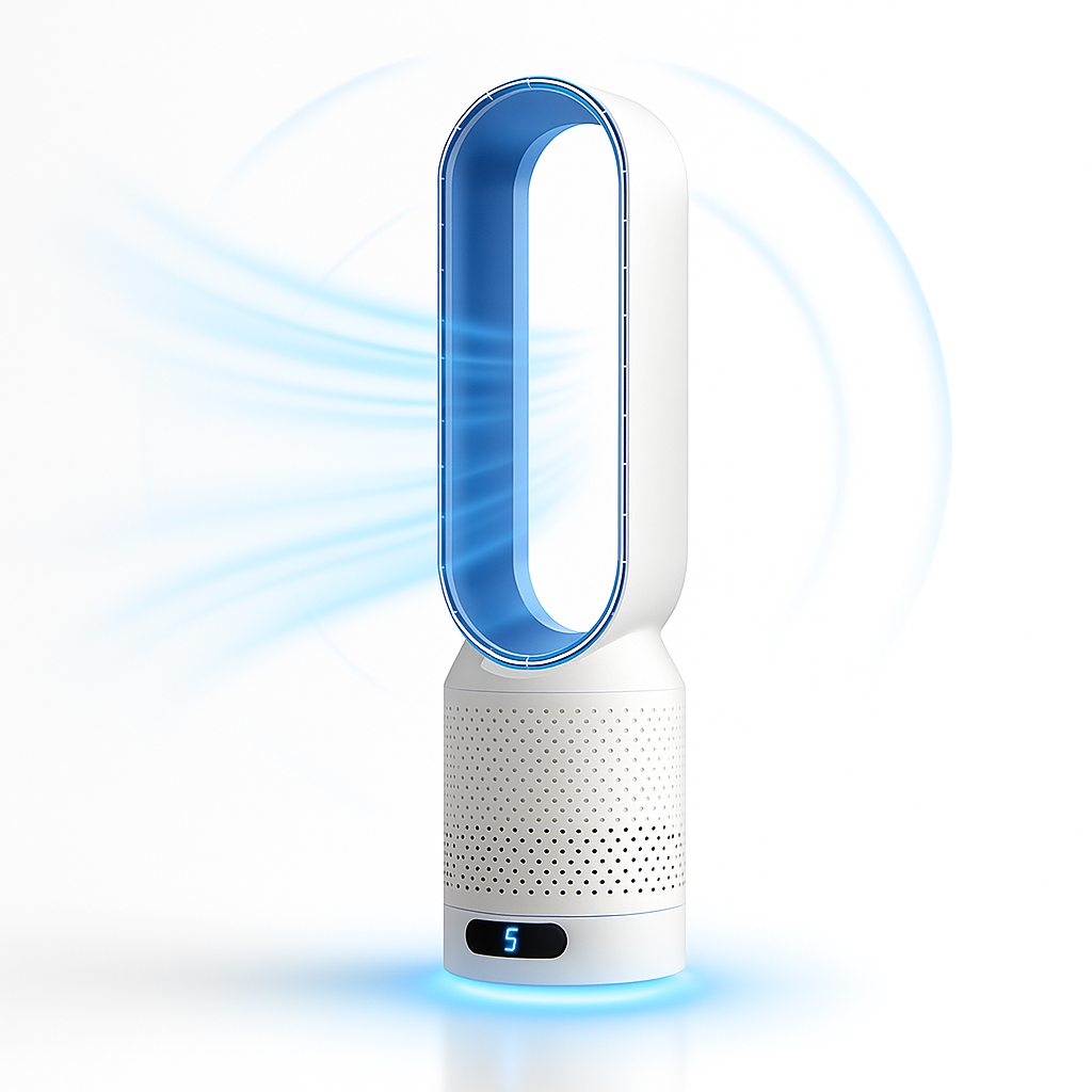 Bladeless Tower Fan with Air Purifier – 8-Speed Oscillating Air Cooler 2