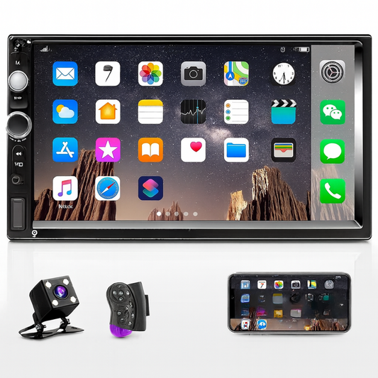Bluetooth Car Stereo with 7-Inch Touchscreen, Rear Camera Integration, and Hands-Free Calling 0