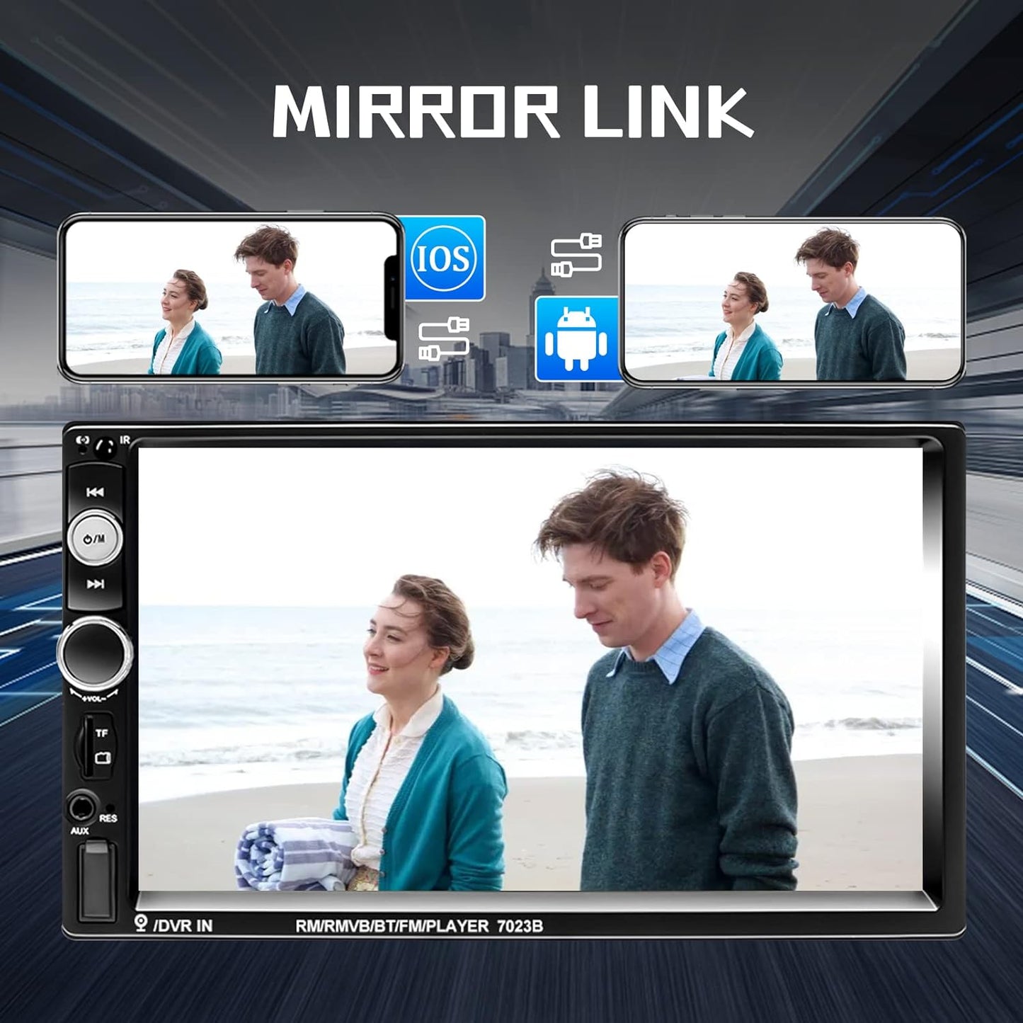 Bluetooth Car Stereo with 7-Inch Touchscreen, Rear Camera Integration, and Hands-Free Calling 4