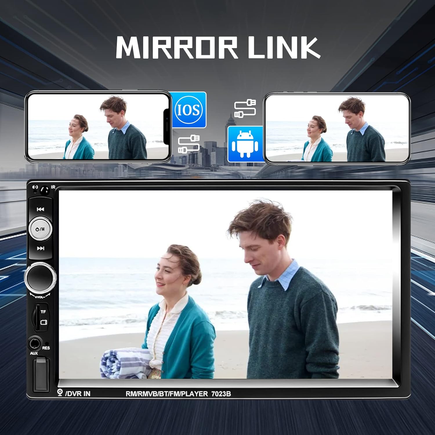 Bluetooth Car Stereo with 7-Inch Touchscreen, Rear Camera Integration, and Hands-Free Calling 4