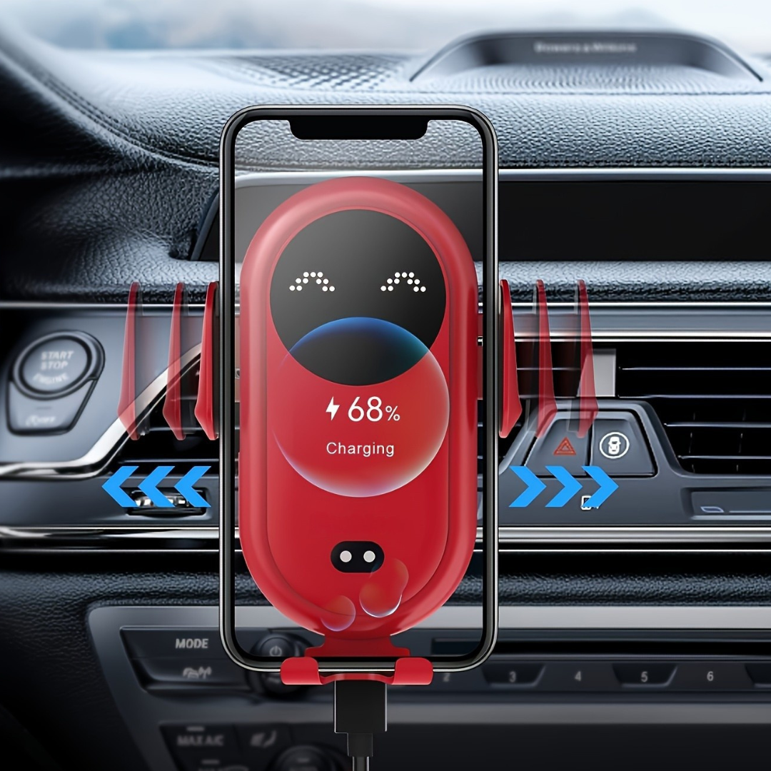 Car Phone Holder with Wireless Charging and Automatic Sensor – Durable Silicone Vent Mount 0
