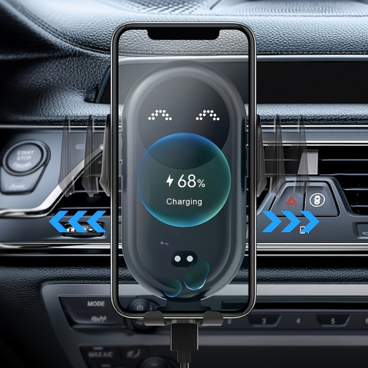 Car Phone Holder with Wireless Charging and Automatic Sensor – Durable Silicone Vent Mount 1