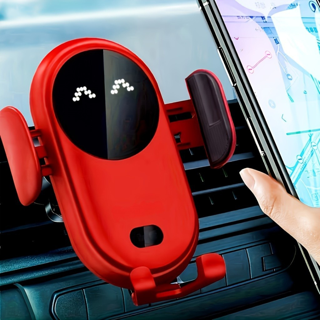 Car Phone Holder with Wireless Charging and Automatic Sensor – Durable Silicone Vent Mount 2