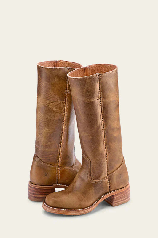 Classic Women's Leather Boots with Block Heel – Durable Handcrafted Design for Timeless Style 0