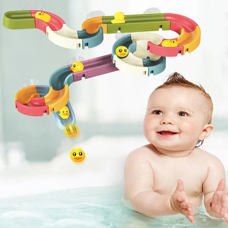 Colourful Plastic Duck Slide Track for Toddlers – Interactive Bath Toy Set 2