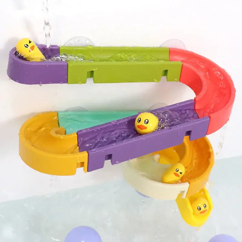 Colourful Plastic Duck Slide Track for Toddlers – Interactive Bath Toy Set 4