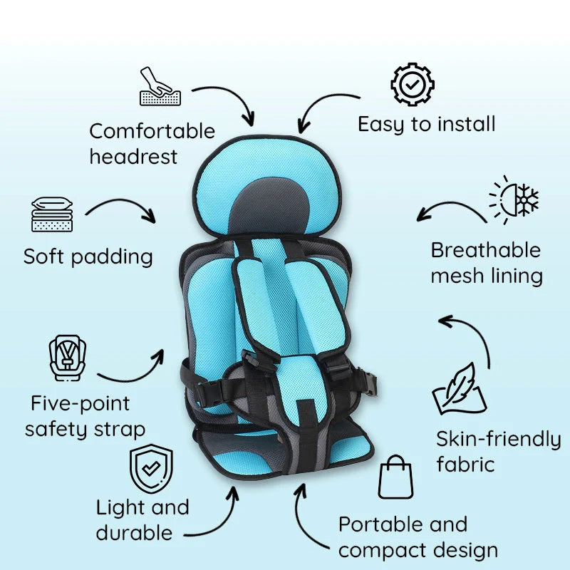 Comfortable Child Car Booster Seat for Safe Travel – Lightweight and Portable 4