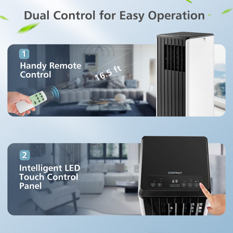 Compact 10000 BTU Portable Air Conditioner with Dehumidifier for Rooms up to 350 Sq.Ft 6