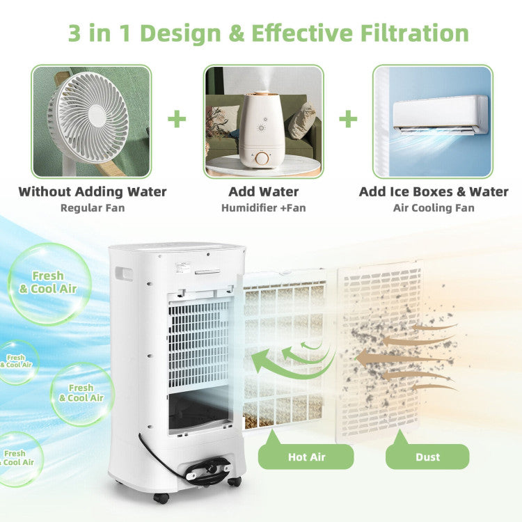 Compact 4-in-1 Portable Evaporative Cooler with Timer and Multi-Speed Modes – Ideal for Personal Use 4