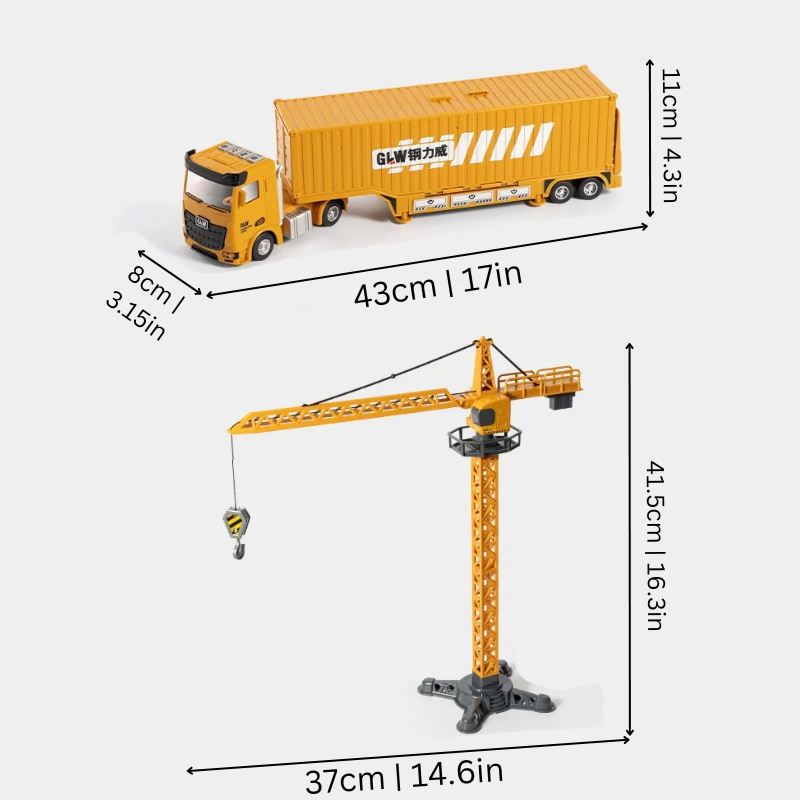 Construction Toy Set with Crane Truck and Vehicles – Interactive Playset for Kids 2
