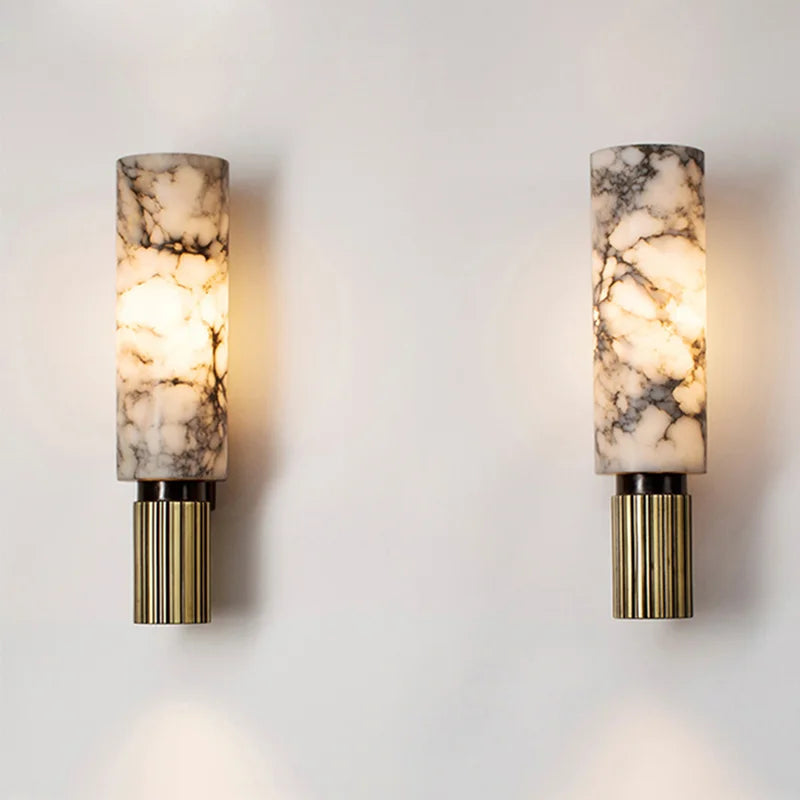 Contemporary Marble Wall Sconce – Elegant Indoor Wall Light for Living Room and Hallway Decor 1