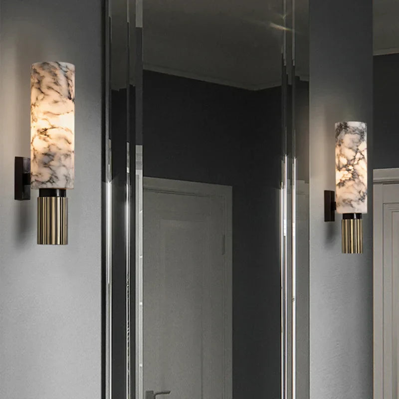 Contemporary Marble Wall Sconce – Elegant Indoor Wall Light for Living Room and Hallway Decor 2