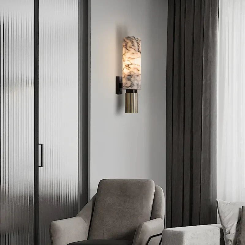 Contemporary Marble Wall Sconce – Elegant Indoor Wall Light for Living Room and Hallway Decor 4