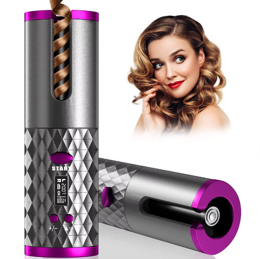 Cordless Hair Curler with Ceramic Barrel – Automatic Styling Tool for Effortless Curls 0