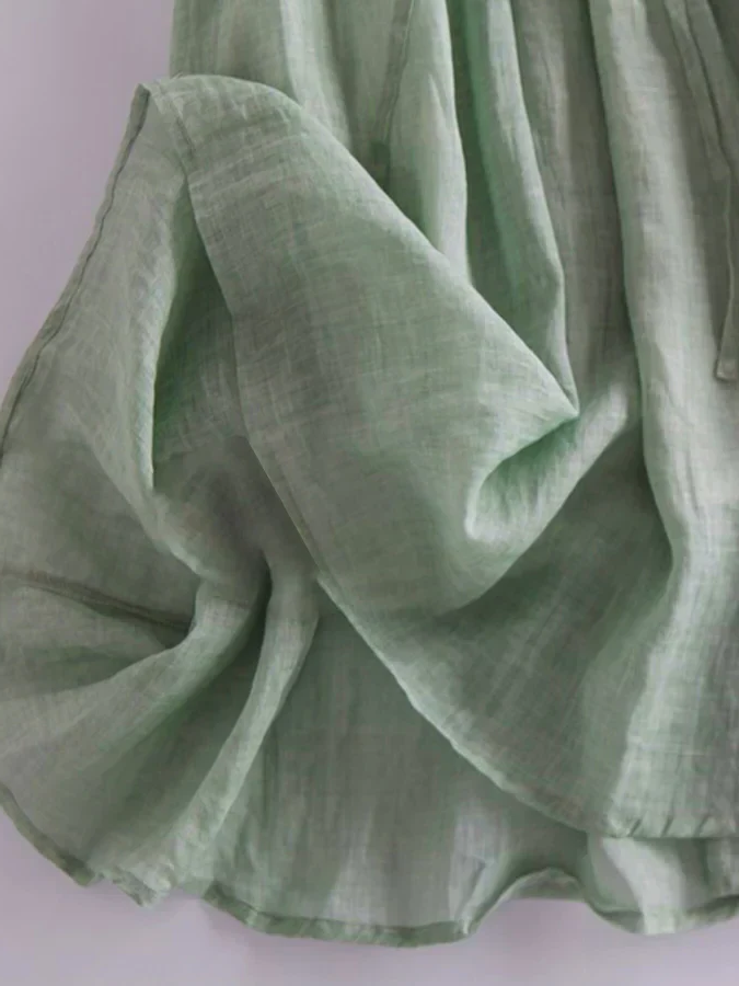 Cotton and Linen Ruffle Dress – Lightweight Summer Dress for Casual and Beach Wear 4