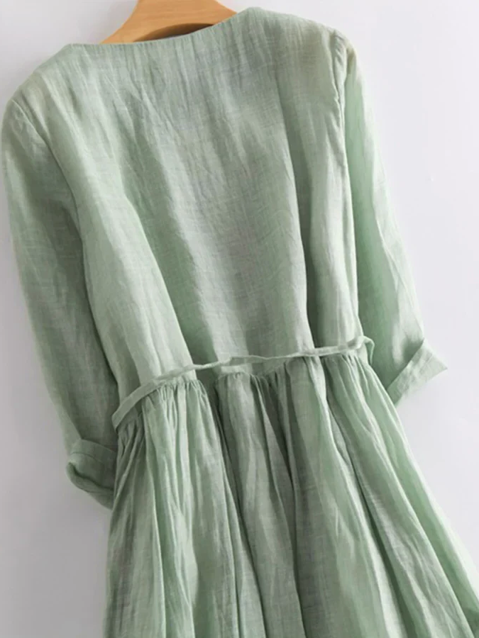 Cotton and Linen Ruffle Dress – Lightweight Summer Dress for Casual and Beach Wear 5