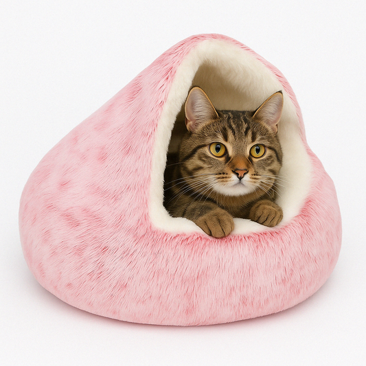 Cozy Cat Bed Cave with Orthopedic Support – Plush Hooded Design for Anxiety Relief, Ideal for Cats and Small Dogs 1