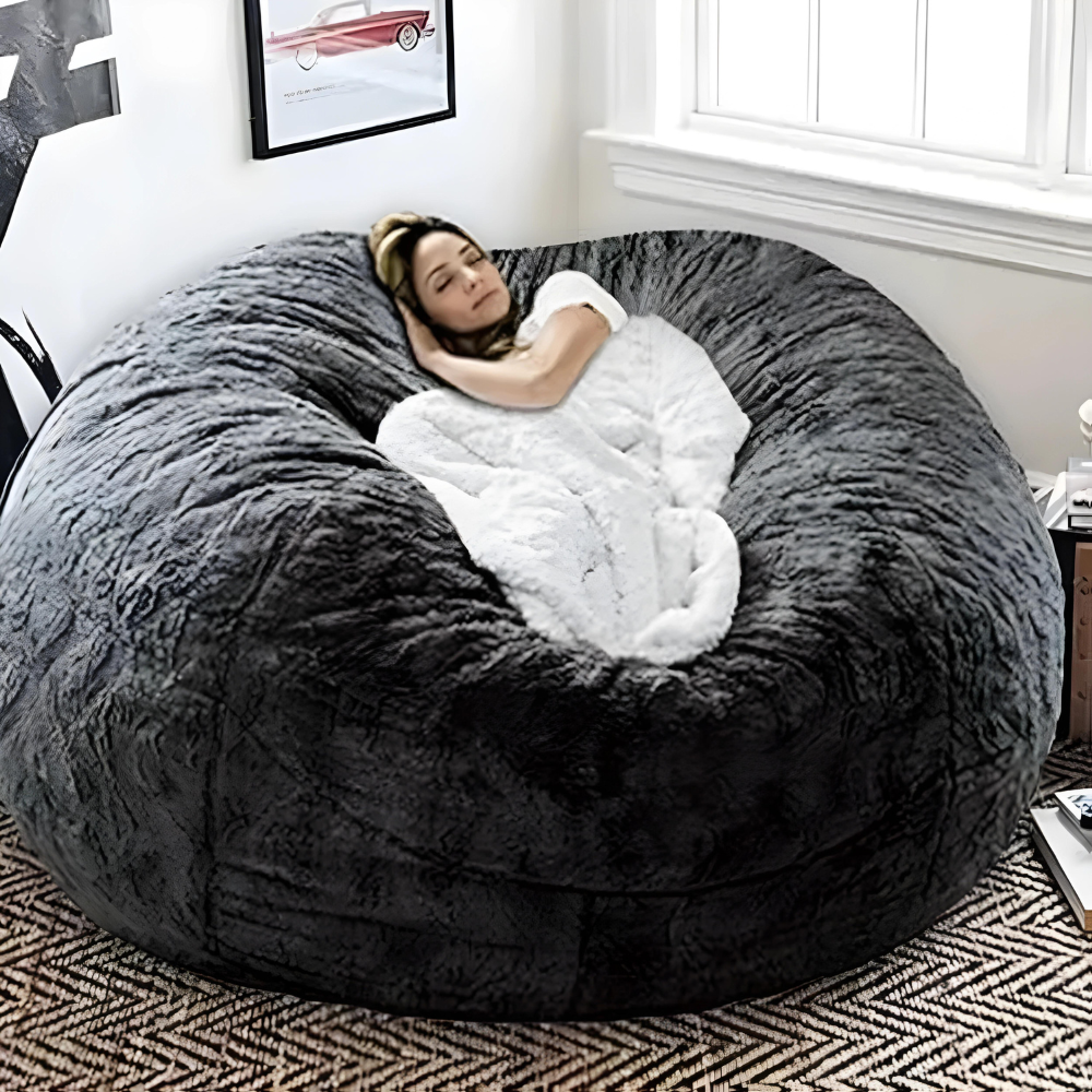 Cozy Fluffy Bean Bag Cover – Soft Slipcover for Customizable Fill, Perfect for Lounging and Napping 4