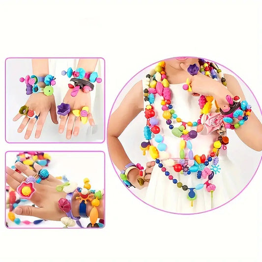 Creative Jewellery Making Kit for Kids with 500+ Colourful Beads and Accessories 1