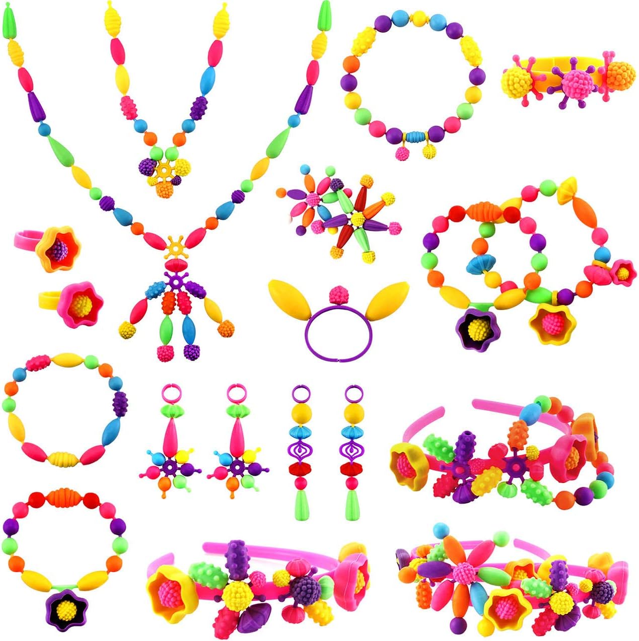 Creative Jewellery Making Kit for Kids with 500+ Colourful Beads and Accessories 2