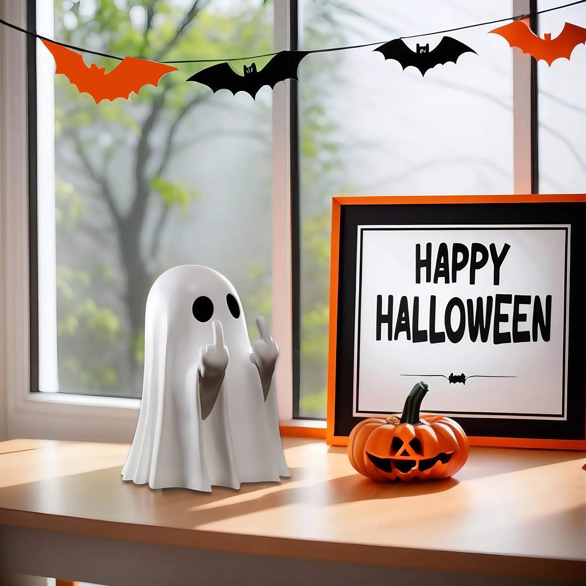 Cute Ghost Statue – Playful Halloween Decor for Indoor Display, Charming Decorative Figurine for Home and Coffee Table 2