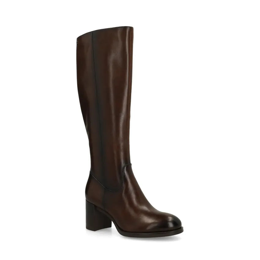Dark Brown Knee High Boots for Women – Genuine Leather with Comfortable Block Heel 2