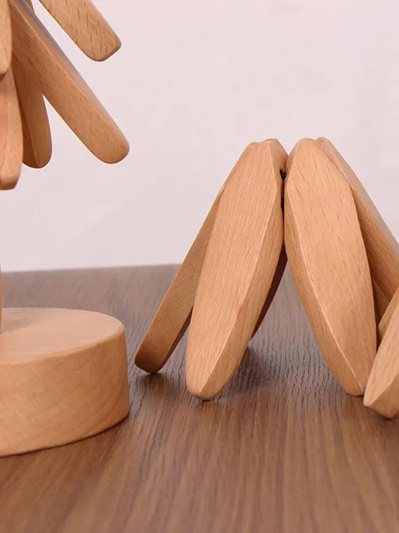 Decorative Wooden Coasters and Trivets Set - Heat-Resistant Walnut Table Mats (4PCS) 2