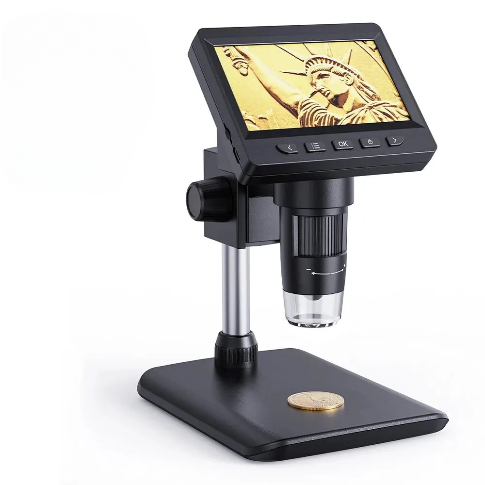 Digital Microscope with 4.3-Inch Screen and 1000X Magnification - USB Microscope Camera for Electronics and Coin Inspection 0