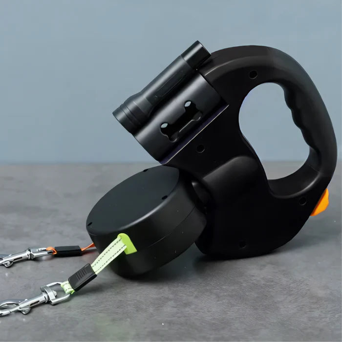 Dual Dog Leash with Tangle-Free Design, LED Light, and 360° Swivel for Safe Walks 0