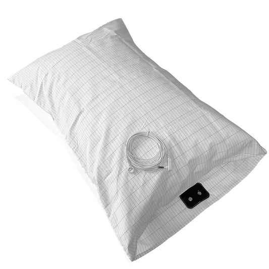 Earthed Silver Fiber Pillowcase with Grounding Cord – Organic Cotton, EMF Protection, 50x75 cm for Better Sleep 1