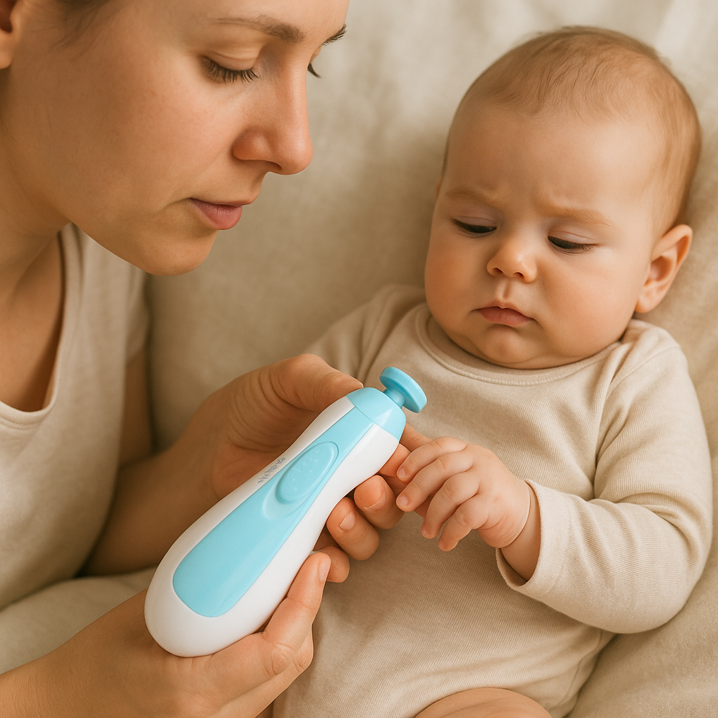 Electric Baby Nail File Trimmer with 6 Interchangeable Pads – Safe and Quiet Nail Care Tool 1