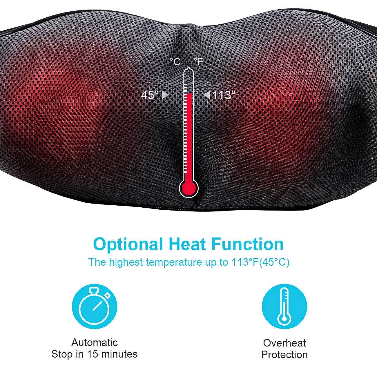 Electric Neck Massager with Heat – Portable Back and Shoulder Massage for Home and Car Use 4