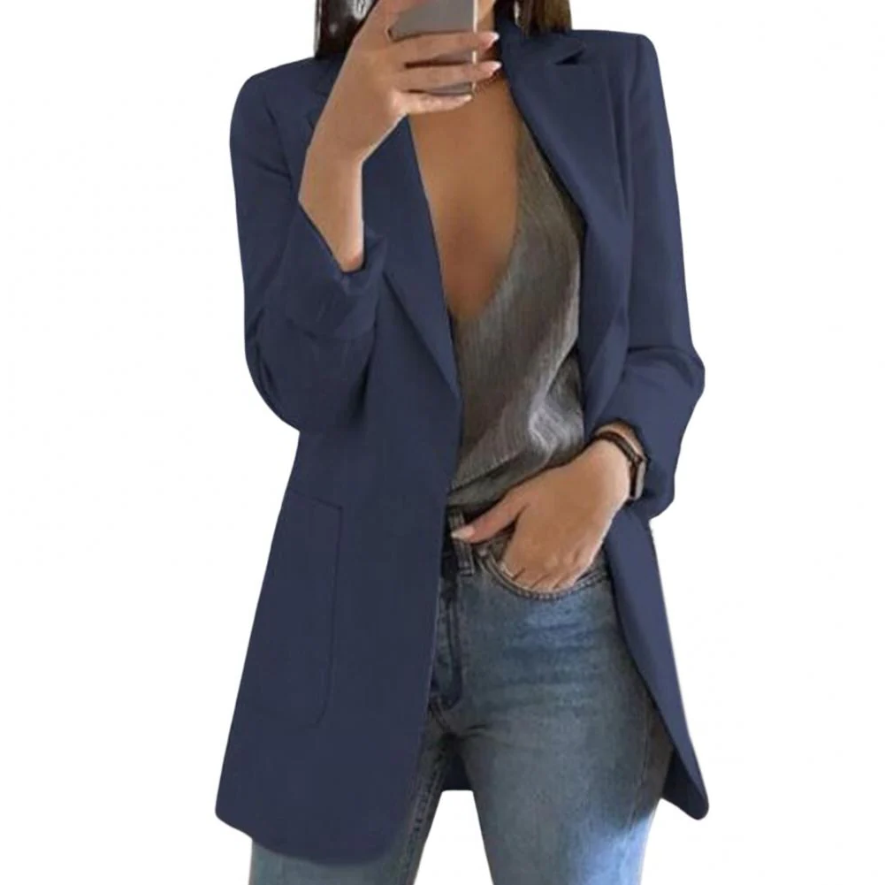 Elegant Black Blazer for Women in Luxurious Wool – Long Sleeve Tailored Jacket for All Occasions 2