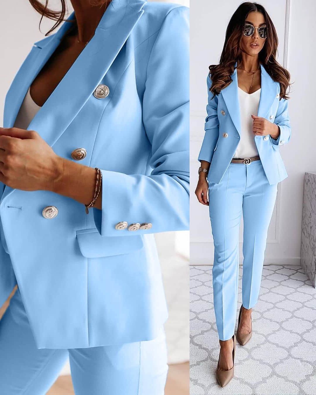 Elegant Blazer Set for Women with Tailored Fit and Matching Skirt or Pants – Timeless Style in High-Quality Fabric 1