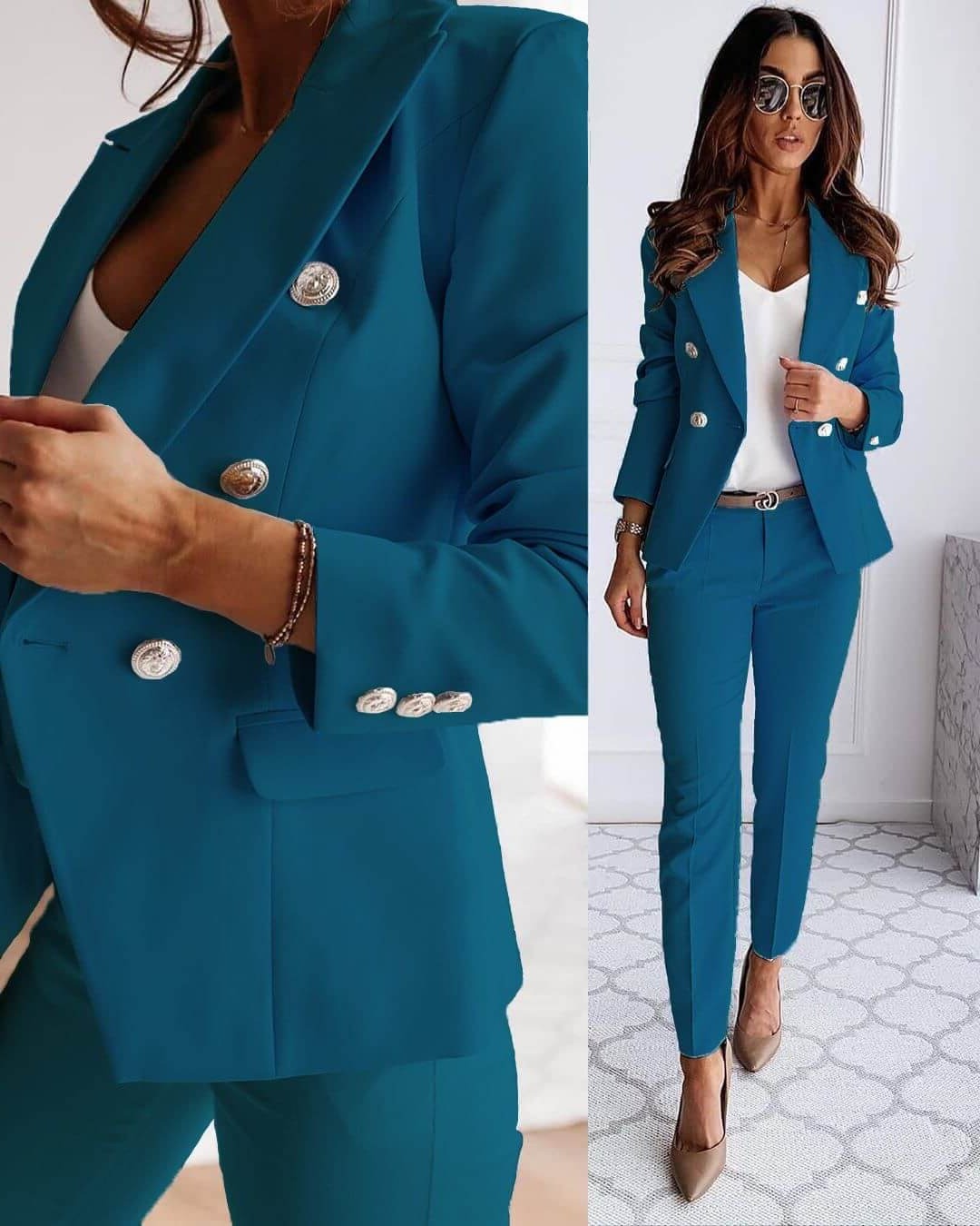 Elegant Blazer Set for Women with Tailored Fit and Matching Skirt or Pants – Timeless Style in High-Quality Fabric 3