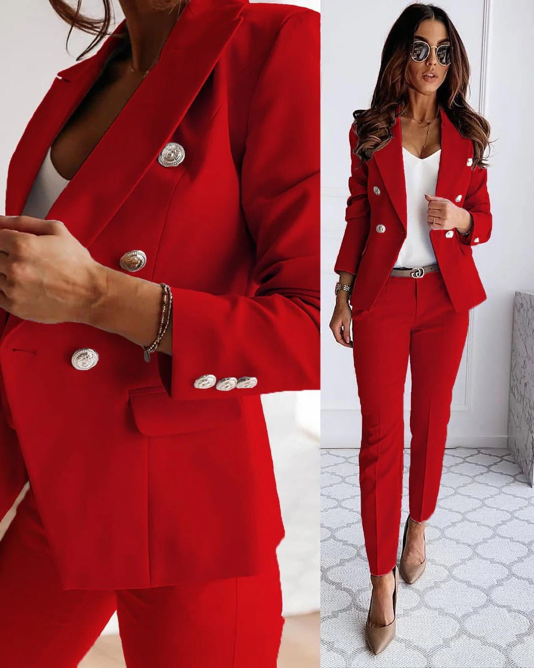 Elegant Blazer Set for Women with Tailored Fit and Matching Skirt or Pants – Timeless Style in High-Quality Fabric 5