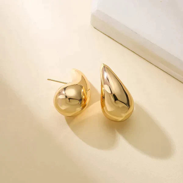 Elegant Gold Teardrop Earrings for Women – Lightweight Modern Design for Casual and Formal Occasions 0