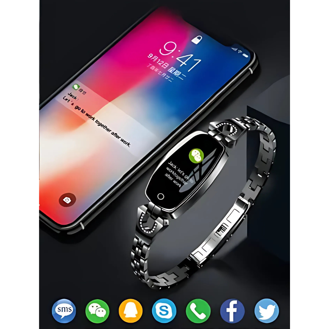 Elegant Smart Fitness Watch for Women – Heart Rate, Sleep Tracking, Waterproof Fitness Tracker Watch with Bracelet Strap 4