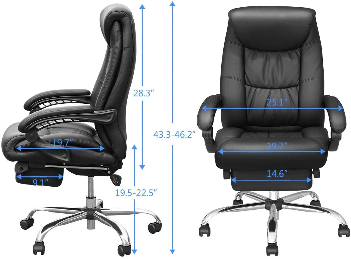 Ergonomic High Back Executive Chair with Adjustable Lumbar Support and Armrests 4
